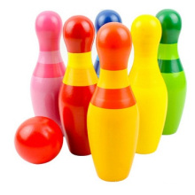 Wooden Bowling Children′s Educational Toys, Cartoon Color Bowling